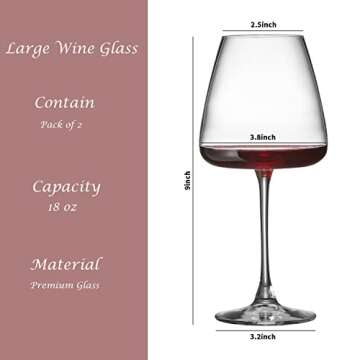 PTSTING 18oz Burgundy Wine Glasses Set of 4