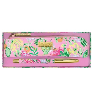 Lilly Pulitzer Metal Pen and Pouch Set for Stylish Writing