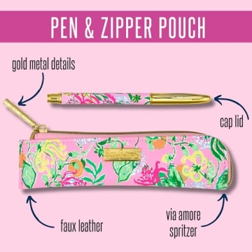 Lilly Pulitzer Metal Pen and Pouch Set for Stylish Writing