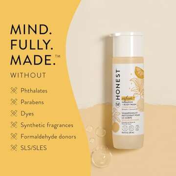 The Honest Company 2-in-1 Cleansing Shampoo + Body Wash | Gentle for Baby | Naturally Derived, Tear-free, Hypoallergenic | Citrus Vanilla Refresh, 18 fl oz