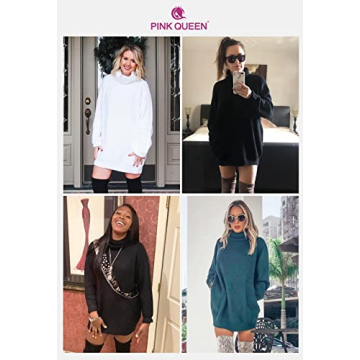 Pink Queen Oversized Long Sweater Dress for Women