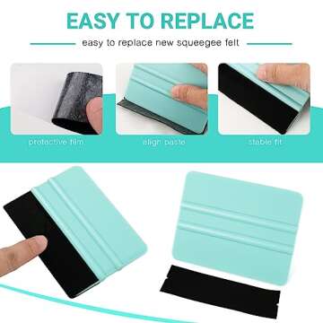 WRAPXPERT Squeegee for Vinyl - Felt Vinyl Squeegee 2 Pcs, Purple and Teal Squeegee Scraper Tool Kit ...