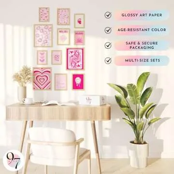 97 Decor Pink Preppy Room Decor Aesthetic - Hot Preppy Posters For Bedroom, Cute Pink Wall Art Prints, Trendy Preppy Pictures Wall Decor for Teen Girls Apartment Dorm Decorations (8x10 Unframed)
