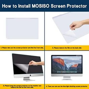 Ceydebne Blue Light Screen Protector for Computer Screen Blue Light Blocker, Blue Light Computer Screen Cover for 20, 21.5, 21.6, 22 inch Diagonal Widescreen Monitor Frame Hanging Type