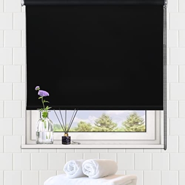 SEEYE Blackout Roller Shades Window Blinds Room Darkening Curtain Privacy Waterproof Fabric UV Prote...