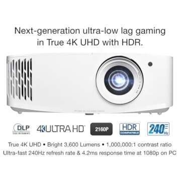 Optoma UHD35X Projector - 3600-Lumen UHD 4K DLP Technology for Stunning Visuals