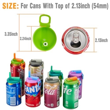 Colorful Soda Can Lids & Straws - 4-Pack BPA-Free