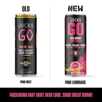 Jocko GO Energy Drink - KETO-Friendly All-Natural Boost - 12 Pack