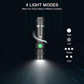 LED Tactical Flashlight Rechargeable, 2000lm Super Bright Flashlight