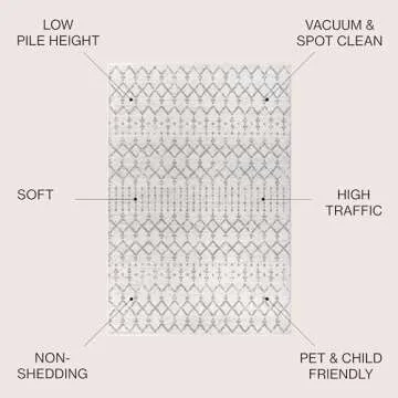 JONATHAN Y MOH101B-5 Moroccan Hype Boho Vintage Diamond 5 ft. x 8 ft. Area-Rug, Bohemian, Southweste...