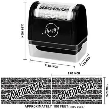 Miseyo Identity Theft Protection Roller Stamp Set - Black (3 Refill Ink Included)