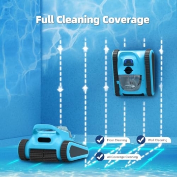 Cordless Robotic Pool Cleaner Durable 180W Suction