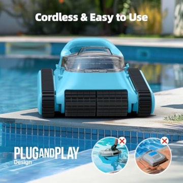 Cordless Robotic Pool Cleaner Durable 180W Suction