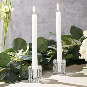 12 Pcs Elegant Taper Glass Candlestick Holders