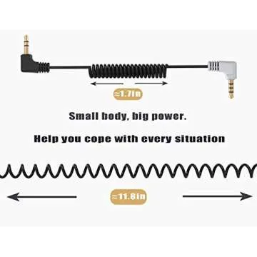 3.5mm TRS to TRRS Microphone Cable, Ancable 1/8 Male to Male Coiled Right Angle Mic Cord Compatible iPhone, Smartphone, Tablets with Rode SC7, VideoMic, VideoMicro Go, BOYA and More External Mic