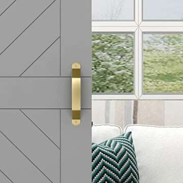 National Hardware N700-109 Interior Sliding Barn Door Hardware Charleston Pull, 10-Inches, Easy to Install, Brushed Gold