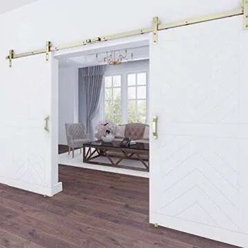 National Hardware N700-109 Interior Sliding Barn Door Hardware Charleston Pull, 10-Inches, Easy to Install, Brushed Gold