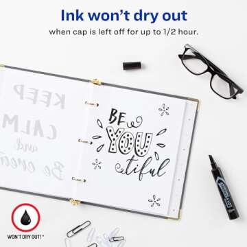 Avery Marks-A-Lot Permanent Markers, Regular Desk-Style Size, Chisel Tip, Water and Wear Resistant, ...