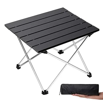 Grope Portable Camping Table with Aluminum Table Top, Folding Beach Table Easy to Carry, Perfect for...