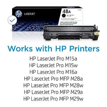 HP 48A Black Toner Cartridge | Works with HP LaserJet Pro M15, M16 Series, HP LaserJet Pro MFP M28, ...