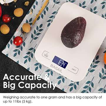 BAGAIL BASICS Digital Kitchen Scale for Cooking & Baking