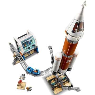 LEGO City Space Deep Space Rocket and Launch Control 60228 Model Rocket Building Kit with Toy Monorail, Control Tower and Astronaut Minifigures, Fun STEM Toy for Creative Play (837 Pieces)