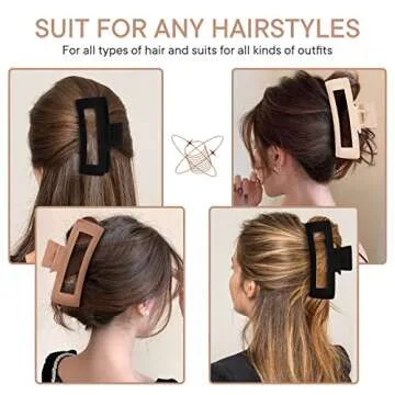 MINMUNJIU Stylish Extra Large Hair Claw Clips for Thick Hair