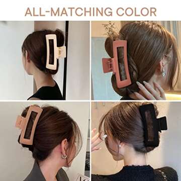 MINMUNJIU Stylish Extra Large Hair Claw Clips for Thick Hair