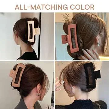 MINMUNJIU Stylish Extra Large Hair Claw Clips for Thick Hair