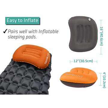 TREKOLOGY Aluft 1.0 Inflatable Camping Pillow for Comfort