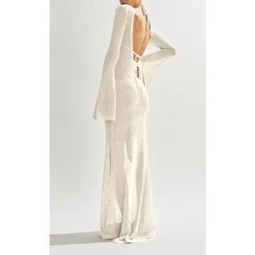 Saodimallsu Crochet Cover-Up Dress for Stylish Beach Days