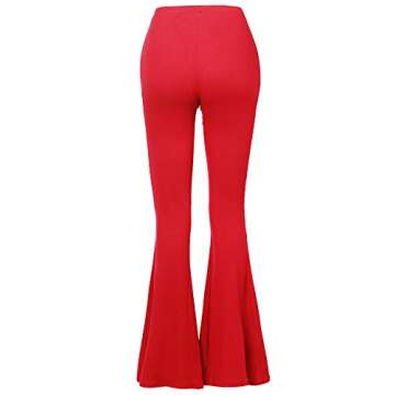 SSOULM Women’s Stylish High Waist Flare Pants Red
