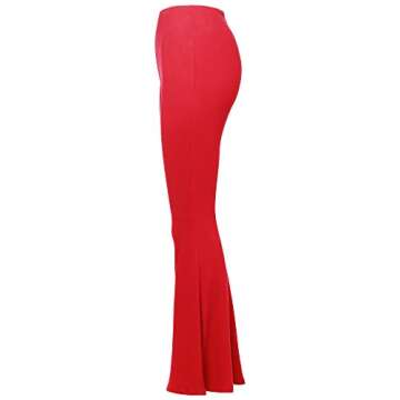 SSOULM Women’s Stylish High Waist Flare Pants Red
