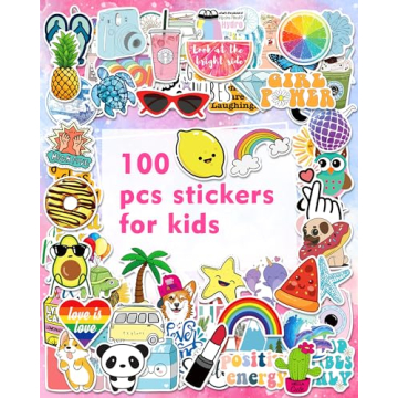 Cute VSCO Vinyl Stickers - 100 Pack for Teens and Kids