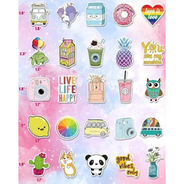 Cute VSCO Vinyl Stickers - 100 Pack for Teens and Kids