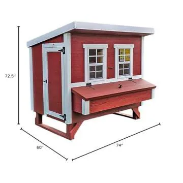 OverEZ Classic Large Chicken Coop for Up to 15 Chickens - Nesting Box - Large Bird, Poultry and Hen House Made from Wood, Made in USA