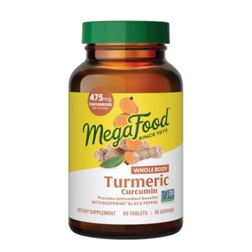 MegaFood Whole Body Turmeric Curcumin Supplement - Turmeric Supplement with Black Pepper & Vitamin C...