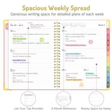 Forvencer 2025 Planner, Hardcover Weekly and Monthly Planner, January 2025 - December 2025, 6" x 8", Spiral Calendar Planner with Tabs, Exquisite Daily Organizer Notebook with Inner Pocket, Agenda Journal for Office Home School, A5 Size, Beige