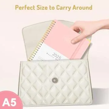 Forvencer 2025 Planner, Hardcover Weekly and Monthly Planner, January 2025 - December 2025, 6" x 8", Spiral Calendar Planner with Tabs, Exquisite Daily Organizer Notebook with Inner Pocket, Agenda Journal for Office Home School, A5 Size, Beige