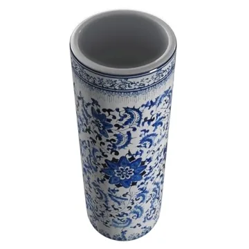 Elegant Red Lantern 24" Porcelain Umbrella Stand
