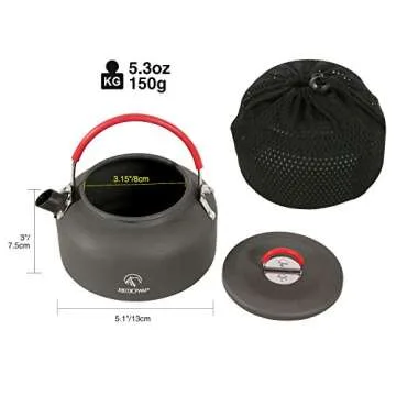 REDCAMP 0.8L Compact Camping Kettle for Outdoor Use