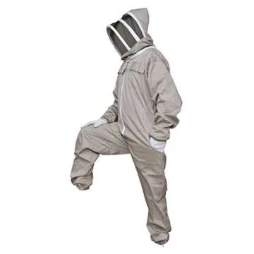 Protective MS Bee Suit Cotton Beekeeper Suit and Gloves