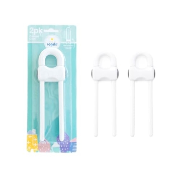 Regalo Safety Sliding Locks - Baby & Pet Proof Cabinet Latch for Secure Homes