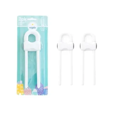 Regalo Safety Sliding Locks - Baby & Pet Proof Cabinet Latch for Secure Homes