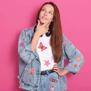 36 Pink Embroidered Iron on Patches for Creative DIY Fashion