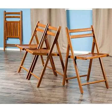 Winsome Robin 4-PC Folding Set Teak Chairs - Stylish & Space-Saving