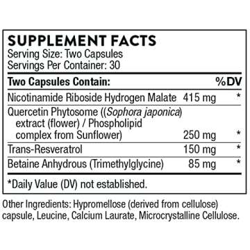 THORNE ResveraCel - Nicotinamide Riboside with Quercetin Phytosome and Resveratrol - Support Healthy...