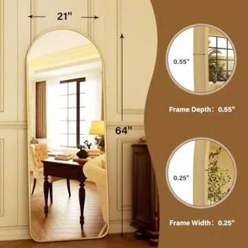 HARRITPURE Arched Full Length Mirror - Elegant Decor