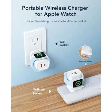 VRURC Apple Watch Charger with Dual Port & Portable Design