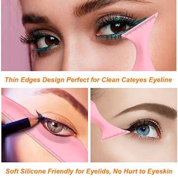 URGINO 5 in 1 Silicone Eyeliner Stencils for All